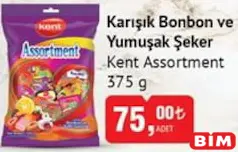 KENT ASSORTMENT KARIŞIK BONBON VE YUMUŞAK ŞEKER 375 G - BAYRAM ŞEKERİ/ÇİKOLATASI